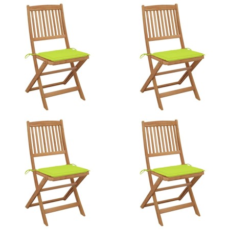 Sillas de jardín plegables 4 uds y cojines madera maciza acacia en Sillas de jardín | Comprar online en Foro24