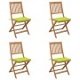 Sillas de jardín plegables 4 uds y cojines madera maciza acacia en Sillas de jardín | Comprar online en Foro24