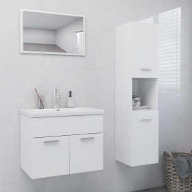 Juego de muebles de baño madera de ingeniería blanco Juego de muebles de baño madera de ingeniería blanco