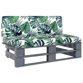 Otomana de jardín de palets madera de pino impregnada gris en Sofás modulares de exterior | Comprar online en Foro24