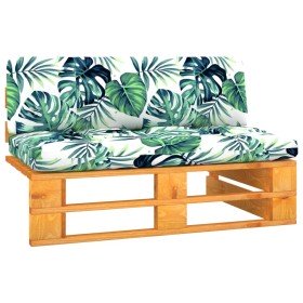 Sofá central palets jardín madera pino impregnada marrón miel en Sofás modulares de exterior | Comprar online en Foro24