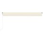 Toldo automático con LED sensor de viento crema 600x350 cm