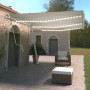 Toldo automático con LED sensor de viento crema 600x350 cm