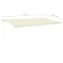 Toldo retráctil manual con LED crema 6x3,5 m