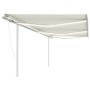 Toldo automático LED sensor de viento crema 6x3,5 m