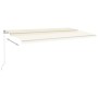 Toldo automático LED sensor de viento crema 6x3,5 m