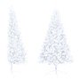 Medio árbol de Navidad con luces y bolas blanco 150 cm en Arboles de navidad | Comprar online en Foro24
