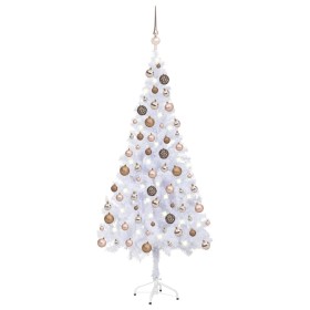 Árbol de Navidad artificial con luces y bolas 620 ramas 180 cm