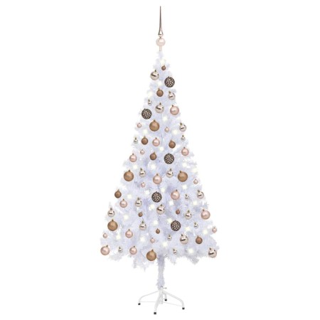 Árbol de Navidad artificial con luces y bolas 620 ramas 180 cm