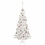 Árbol de Navidad artificial con luces y bolas blanco 240 cm