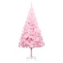 Árbol de Navidad preiluminado con luces y bolas rosa 210 cm