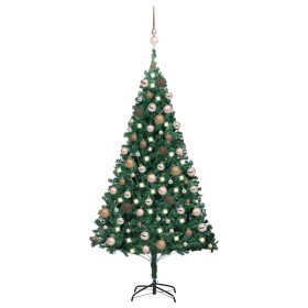 Árbol de Navidad preiluminado con luces y bolas verde 180 cm en Arboles de navidad | Comprar online en Foro24