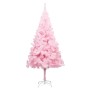 Árbol de Navidad preiluminado con luces y bolas rosa 210 cm
