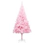 Árbol de Navidad preiluminado con luces y bolas rosa 240 cm