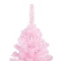 Árbol de Navidad preiluminado con luces y bolas rosa 240 cm