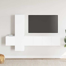 Set de muebles de salón TV 5 piezas madera de ingeniería blanco en Muebles TV | Comprar online en Foro24