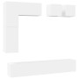 Set de mueble para TV de 8 piezas madera contrachapada blanco