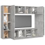 Set de muebles de salón 8 pzas madera ingeniería gris hormigón