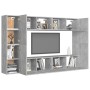 Set de muebles de salón 8 pzas madera ingeniería gris hormigón