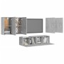 Set muebles de salón TV 6 pzas madera ingeniería gris hormigón