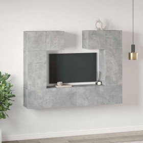 Set muebles de salón TV 6 pzas madera ingeniería gris hormigón en Muebles TV | Comprar online en Foro24