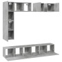 Set muebles de salón TV 8 pzas madera ingeniería gris hormigón