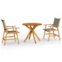 Juego de comedor de jardín 3 piezas madera maciza de acacia