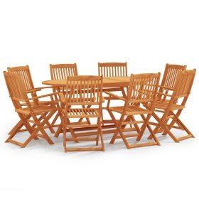 Set de comedor de jardín plegable 9 pzas madera eucalipto en Conjuntos de jardín | Comprar online en Foro24