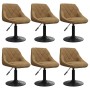 Silla de comedor giratoria 6 uds terciopelo marrón