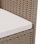 Set de comedor de jardín 3 pzas y cojines ratán sintético beige