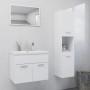 Juego de muebles de baño madera de ingeniería blanco