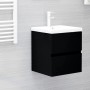 Mueble con lavabo negro madera contrachapada