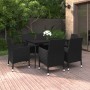 Set comedor de jardín 7 pzas y cojines ratán sintético y vidrio