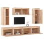 Muebles para TV 5 piezas madera maciza de pino