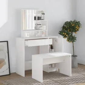 Glossy white vanity set 86.5x35x136 cm by vidaXL, Bedroom Dressers - Ref: Foro24-3114151, Price: 117,09 €, Discount: %