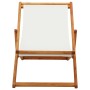 Silla de playa plegable madera maciza de eucalipto y tela crema en Sillas de jardín | Comprar online en Foro24