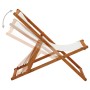 Silla de playa plegable madera maciza de eucalipto y tela crema en Sillas de jardín | Comprar online en Foro24