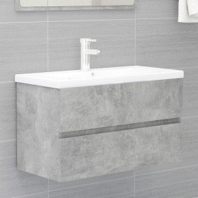 Mueble con lavabo madera de ingeniería gris hormigón