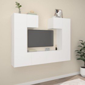Set de muebles para TV 6 piezas madera contrachapada blanco en Muebles TV | Comprar online en Foro24