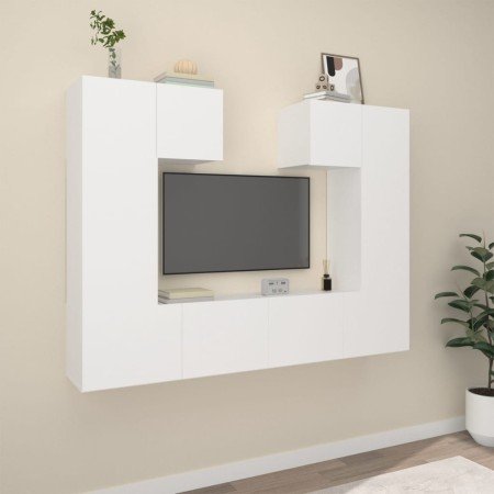 Set de muebles para TV 6 piezas madera contrachapada blanco en Muebles TV | Comprar online en Foro24