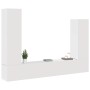 Set de muebles para TV 4 piezas madera contrachapada blanco