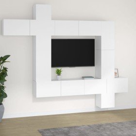 Set de muebles para TV 9 piezas madera contrachapada blanco en Muebles TV | Comprar online en Foro24