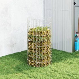 Compostador de jardín acero galvanizado Ø50x100 cm en Compostadores | Comprar online en Foro24