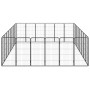 Jaula perros 28 paneles acero recubierto polvo negro 50x100 cm