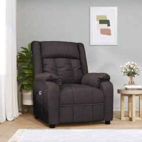 Sillón reclinable eléctrico tela marrón oscuro en Sillones | Comprar online en Foro24