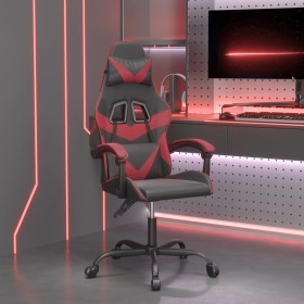 Silla gaming cuero sintético negro y rojo vino tinto