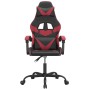 Silla gaming cuero sintético negro y rojo vino tinto