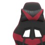 Silla gaming cuero sintético negro y rojo vino tinto