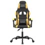 Silla gaming cuero sintético negro y dorado