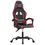 Silla gaming cuero sintético negro y rojo vino tinto
